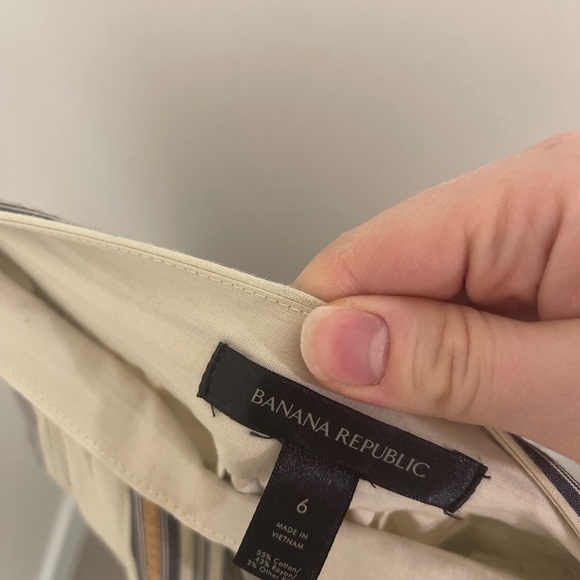 Banana Republic Zephyr Midi Skirt Gauzy Cream Gold Striped Midi Skirt - Picture 8 of 10